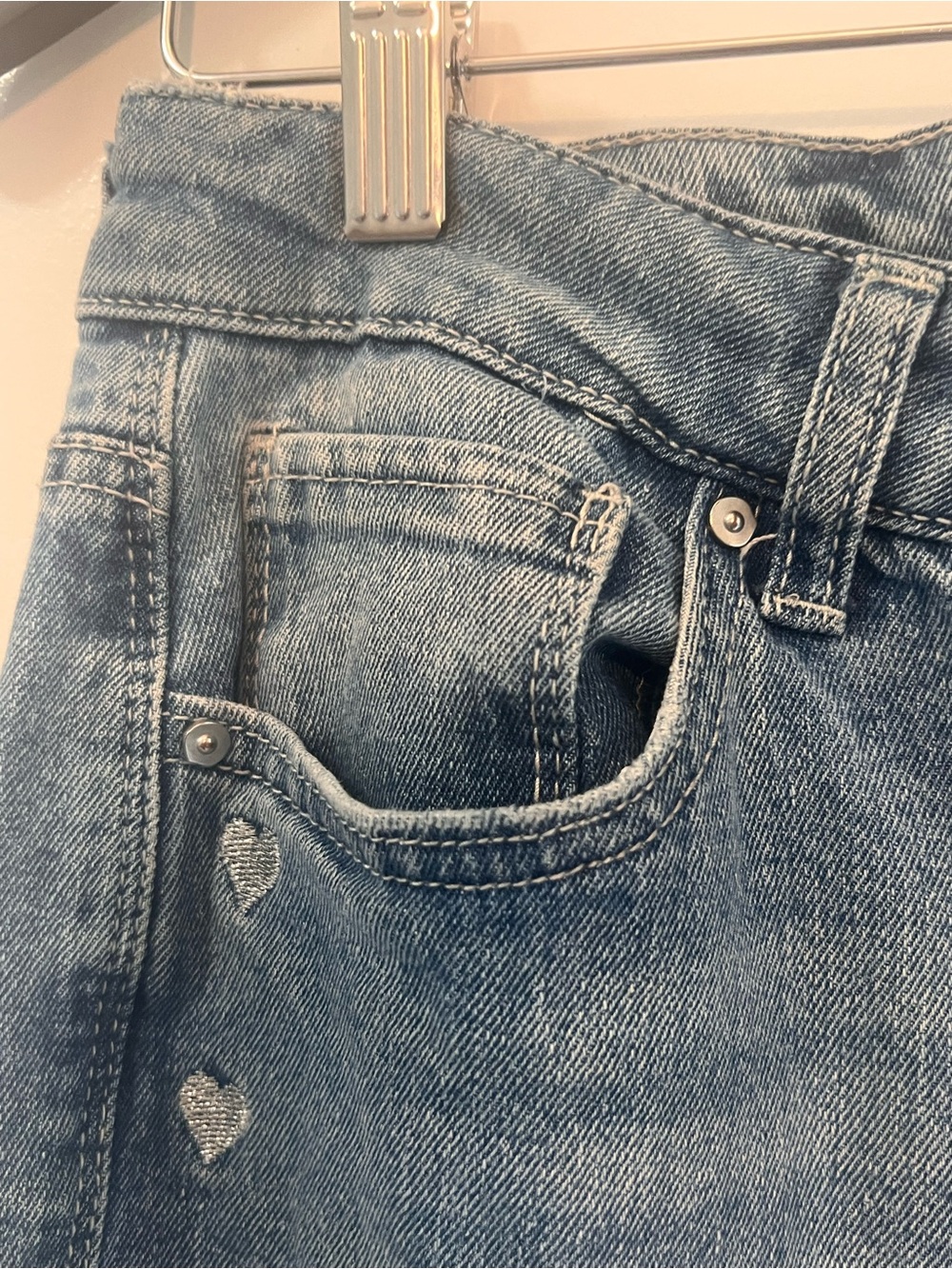 Indigo Rein Light Blue High-Rise Jeans with Heart Accents - Picture 2 of 5